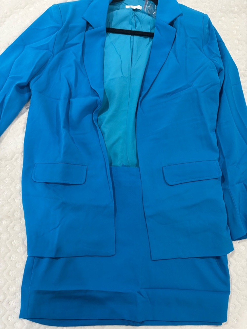 Better Be Bright Bright Blue Blazer and Skirt Set